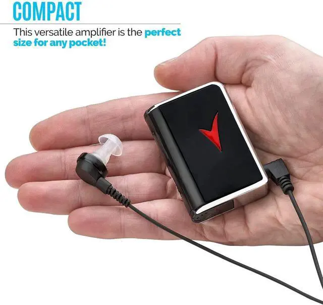 Alt view image 2 of 7 - Personal Sound Amplifiers - (2 Pack) Personal Audio Amplifier Device and Voice Enhancer Device for Sound Gain of 50dB, Up to 100 Feet Away, Pocket Hearing Devices