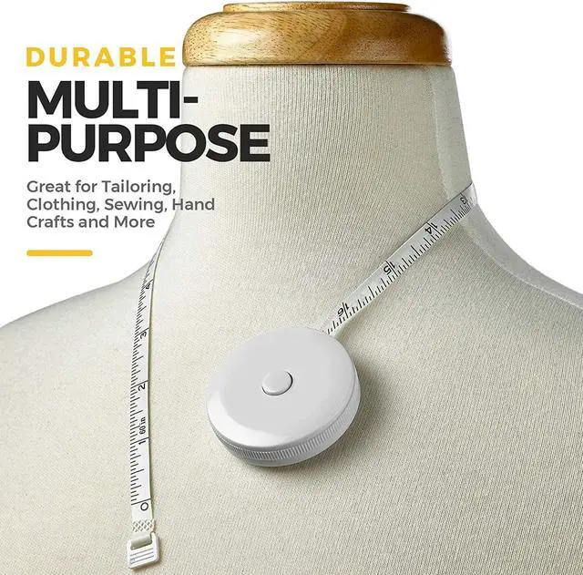 Alt view image 3 of 7 - Body Tape Measure - (2 Pack) Measuring Tapes for Body and Fat Weight Monitors, (Inches & cm) Retractable Tape Measure Ruler for Accurate Body Fat Calculator Helps Calculate Fitness Body Measurements