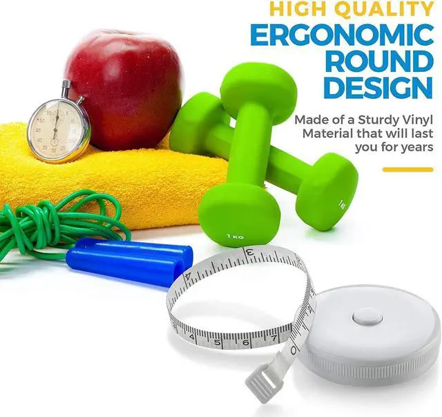 Alt view image 5 of 7 - Body Tape Measure - (2 Pack) Measuring Tapes for Body and Fat Weight Monitors, (Inches & cm) Retractable Tape Measure Ruler for Accurate Body Fat Calculator Helps Calculate Fitness Body Measurements