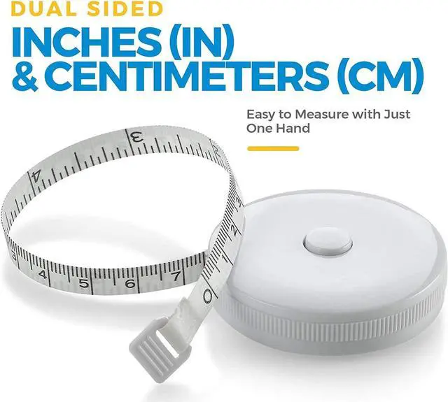 Alt view image 7 of 7 - Body Tape Measure - (2 Pack) Measuring Tapes for Body and Fat Weight Monitors, (Inches & cm) Retractable Tape Measure Ruler for Accurate Body Fat Calculator Helps Calculate Fitness Body Measurements
