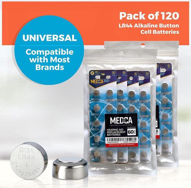 Alt view image 4 of 7 - MEDca LR44 Batteries 120 Count P/k 1.5V Alkaline Hearing Aids Amplifiers