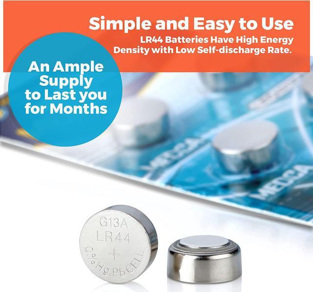 Alt view image 7 of 7 - MEDca LR44 Batteries 120 Count P/k 1.5V Alkaline Hearing Aids Amplifiers