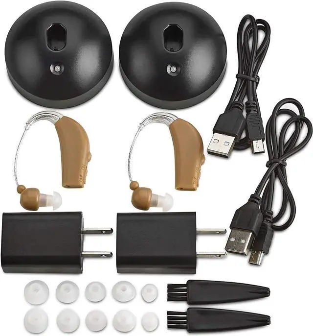 Alt view image 3 of 6 - Digital Hearing Amplifier Set - Personal Sound Amplification Device, Rechargeable All-Day Battery Life Lightweight Behind the Ear BTE Sound and Voice Hearing Amplifiers for Adults and Seniors by MEDca