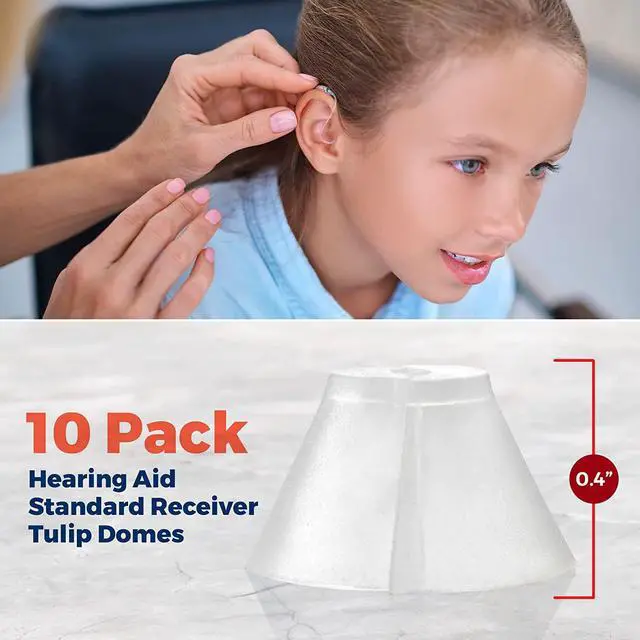 Alt view image 5 of 7 - MEDca Hearing Aid Standard Receiver Tulip Domes Compatible with GN Resound Sure Fit - 10-Pcs Universal Invisible Tip Replacement Ear Domes for BTE PSAP Hearing Amplifiers and Open Fit Models, Clear