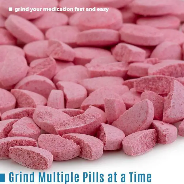 Alt view image 6 of 6 - Pill Grinder - Pro Manual Pill Crusher and Cutter Crush, Grind and Pulverize Multiple Pills and Tablets to Fine Powder Use for Seniors, Feeding Tubes, Kids or Dogs, Cats, & Pets, Stainless Steel