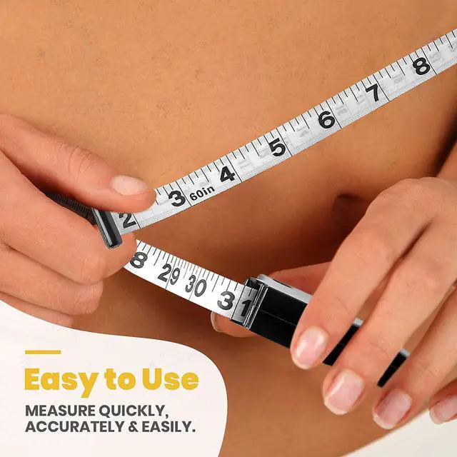 Alt view image 6 of 6 - Body Tape Measure - (2 Pack) Measuring Tapes for Body and Fat Weight Monitors, (Inches & CM) Retractable Tape Measure Ruler for Accurate Body Fat Calculator Helps Calculate Fitness Body Measurements