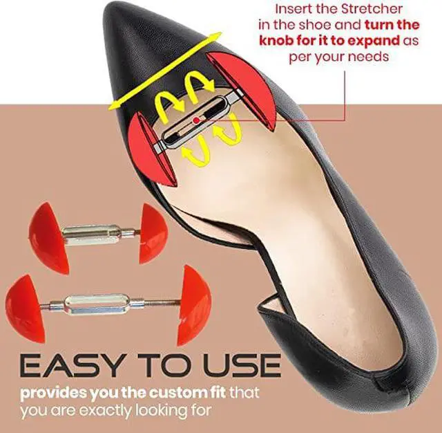 Alt view image 4 of 6 - MEDca Amazing Shoe Stretcher - Unique Design - Lightweight & Handy - Strong & Durable Materials - Sold As a Pack of 2 - 4 STRETCHERS - RED