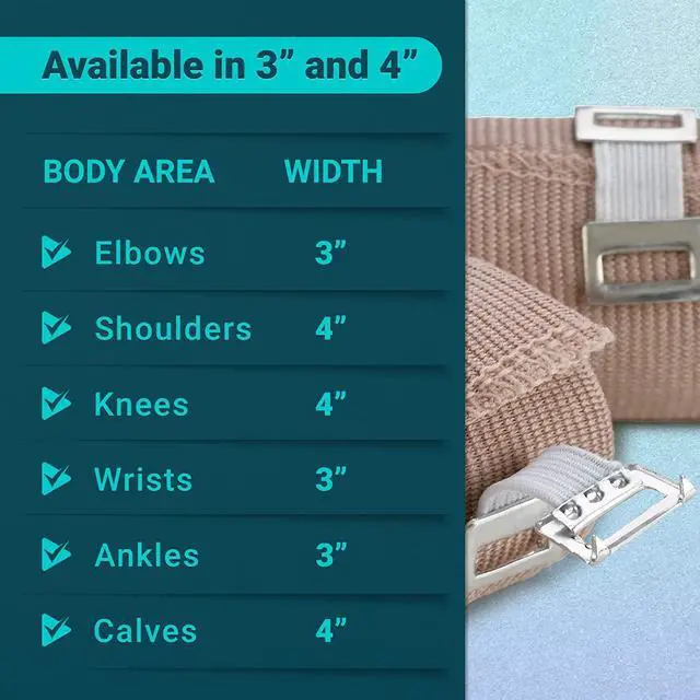 Alt view image 5 of 7 - Elastic Compression Bandage Wrap - (Set of 4) with Hooks, Athletic Sport Support Tape Rolls for Ankle, Wrist, Arm, Leg Sprains | Each First Aid Bandages Roll Measures 4 Inch x 5 Feet