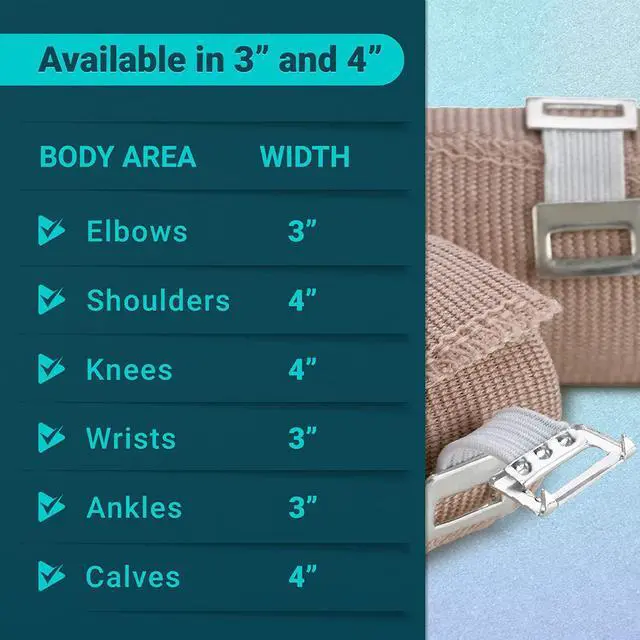 Alt view image 4 of 7 - Elastic Compression Bandage Wrap - (Set of 4) with Hooks, Athletic Sport Support Tape Rolls for Ankle, Wrist, Arm, Leg Sprains | Each First Aid Bandages Roll Measures 4 Inch x 5 Feet