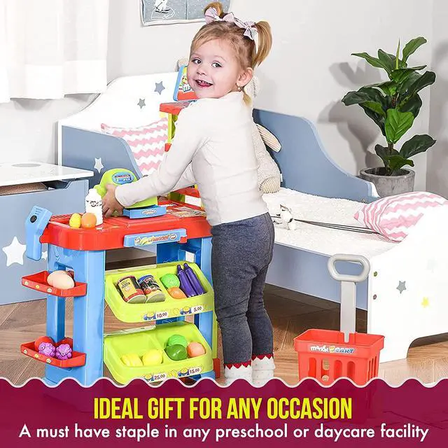 Alt view image 6 of 7 - Creative Time Kids Supermarket Super Fun Playset With Shopping Cart