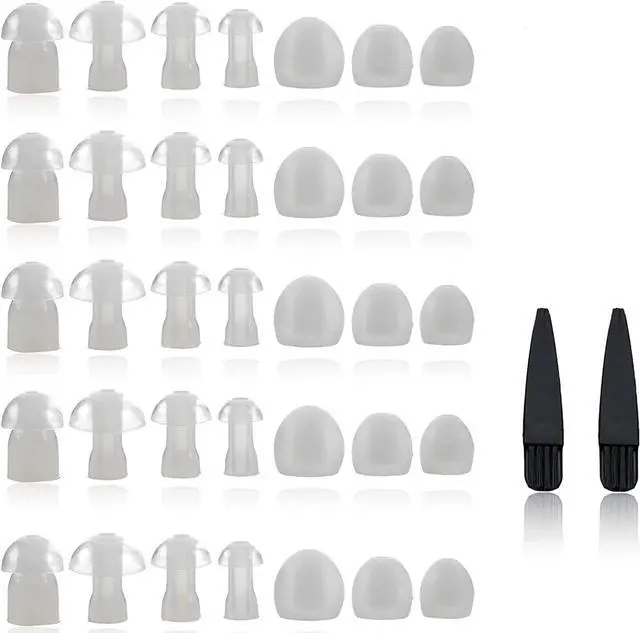 Main image of Hearing Aid Domes - Universal Domes for Hearing Aids - Sizes Small, Medium, Large & X-Large Earbud Replacements and BTE Hearing Sound Amplifiers