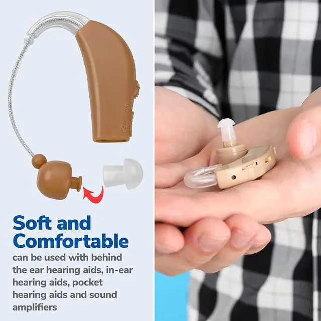 Alt view image 7 of 7 - Hearing Aid Domes - Universal Domes for Hearing Aids - Sizes Small, Medium, Large & X-Large Earbud Replacements and BTE Hearing Sound Amplifiers