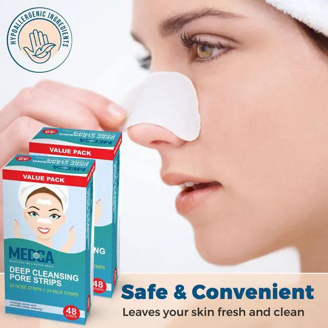 Alt view image 5 of 7 - Deep Cleansing Blackhead Pore Strips - Pack of 96 Peel - Off Blackhead Remover and Pore Unclogging Strips for Nose and Face, Chin, Forehead & Healthier Looking Skin