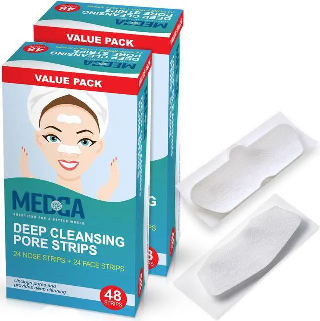 Main image of Deep Cleansing Blackhead Pore Strips - Pack of 96 Peel - Off Blackhead Remover and Pore Unclogging Strips for Nose and Face, Chin, Forehead & Healthier Looking Skin