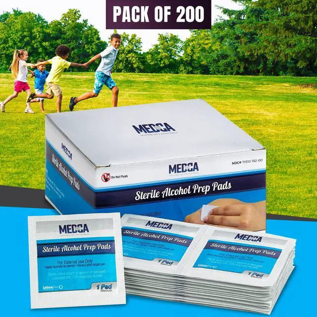 Alt view image 7 of 7 - MEDca Alcohol Prep Pads, Sterile, Medium, 2-Ply Pack of 200