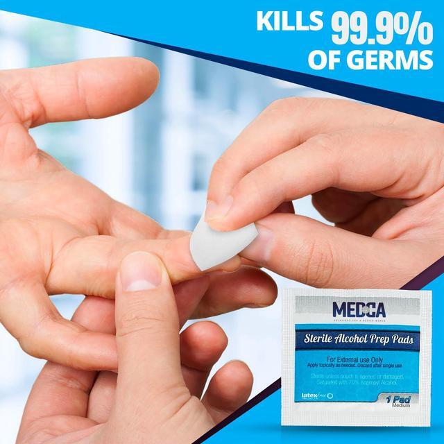 Alt view image 3 of 7 - Alcohol Prep Pads - Box of 600, Saturated 70% Isopropyl Alcohol Wipes, Individually Wrapped Moistened Swab Pad, 2-Ply Cotton (Bulk Pack 600 Count)