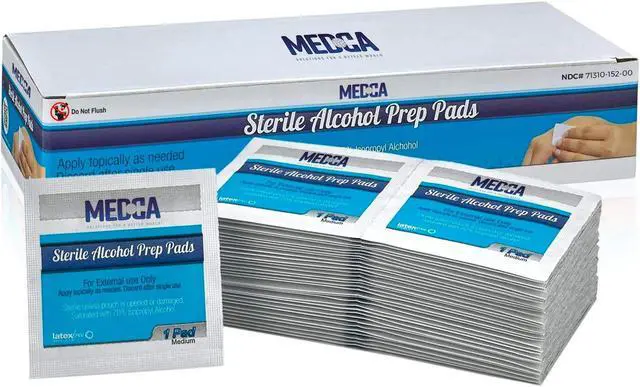 Main image of Alcohol Wipes - Sterile Alcohol Prep Pads, Antiseptic Sanitizer Swab Pads, 2-Ply Cotton 70% Isopropyl Individually Wrapped Box of 500