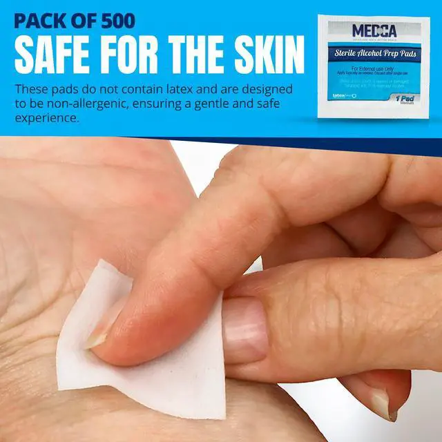Alt view image 7 of 7 - Alcohol Wipes - Sterile Alcohol Prep Pads, Antiseptic Sanitizer Swab Pads, 2-Ply Cotton 70% Isopropyl Individually Wrapped Box of 500