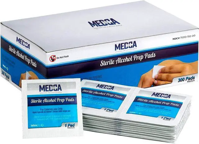 Main image of MEDca Alcohol Prep Pads, Sterile, Medium, 2-Ply (Pack of 300)