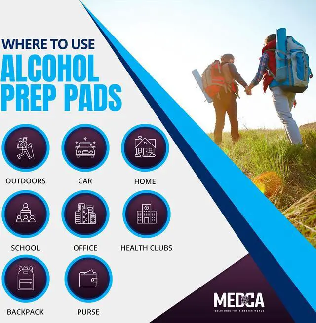 Alt view image 2 of 7 - MEDca Alcohol Prep Pads, Sterile, Medium, 2-Ply (Pack of 300)