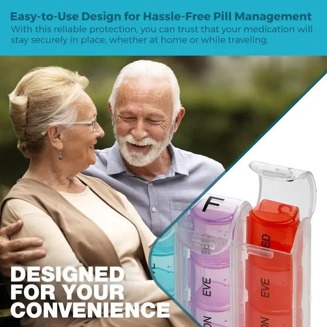 Alt view image 3 of 7 - MEDca Pop-Up Weekly Pill Organizer, Single Box and 4 Daily Compartments