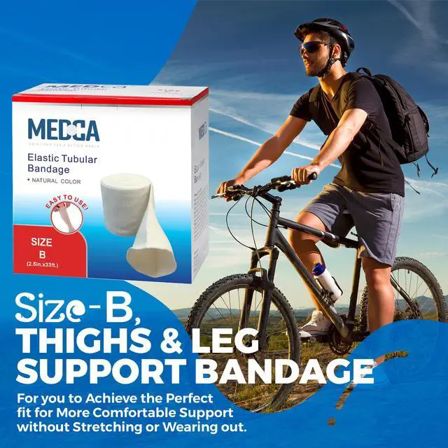 Alt view image 7 of 7 - Elastic Tubular Support Bandage Size B, 10M Box - Natural Color (2.5" X 33 feet) for Large Knee Support Bandage -Medium Thigh, Cotton Spandex