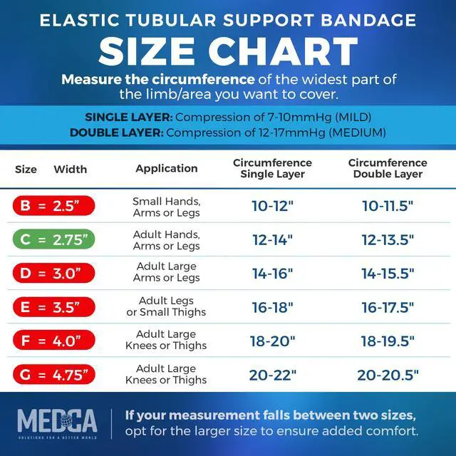 Alt view image 2 of 7 - Elastic Tubular Support Bandage Size C, 10M Box - Natural Color (2.75" X 33 feet) for Large Knee Support Bandage -Medium Thigh, Cotton Spandex