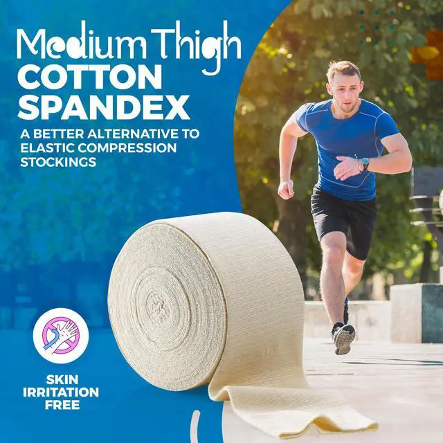 Alt view image 4 of 7 - Elastic Tubular Support Bandage Size E, 10M Box - Natural Color (3.5 X 33 feet ) For Large Knee Support Bandage -Medium Thigh, Cotton Spandex