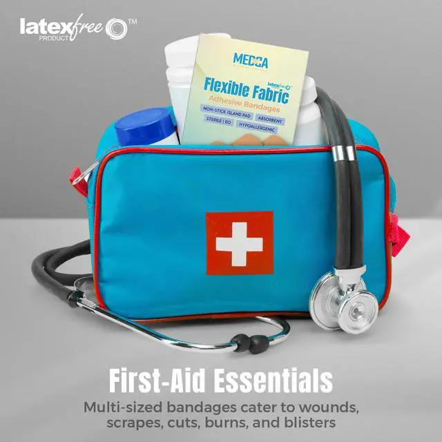 Alt view image 6 of 7 - Flexible Fabric Adhesive Bandages for Comfortable Flexible Large Protection & Wound Care of Minor Cuts, Scrapes, & Wounds, Assorted Sizes
