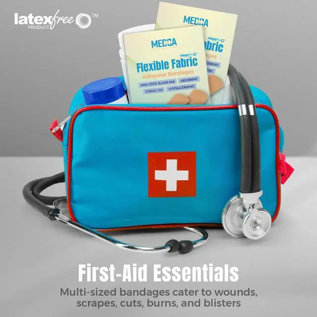 Alt view image 6 of 7 - Flexible Fabric Adhesive Bandages for Comfortable Flexible Large Protection & Wound Care of Minor Cuts, Scrapes, & Wounds, Assorted Sizes