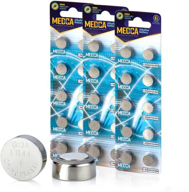 Main image of MEDca 1.5V Alkaline Batteries - LR44 AG13 357 303 SR44 Battery - Button Coin Cell for Hearing Aids and Amplifiers, Toys, Remotes, Calculators, Lasers | Long Lasting Power | Anti Corrosion | 30 PCS