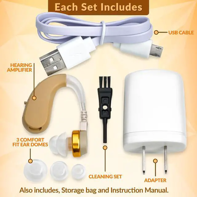 Alt view image 4 of 7 - Rechargeable Digital Hearing Amplifier - Hearing Amplifiers Set with New Digital Technology - Almost Invisible BTE Design with Quick Recharge - Personal Sound Amplifier by MEDca