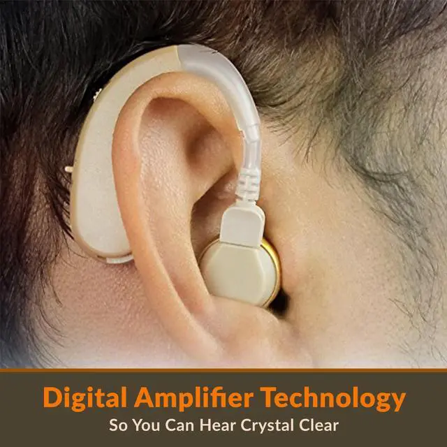 Alt view image 7 of 7 - Rechargeable Digital Hearing Amplifier - Hearing Amplifiers Set with New Digital Technology - Almost Invisible BTE Design with Quick Recharge - Personal Sound Amplifier by MEDca