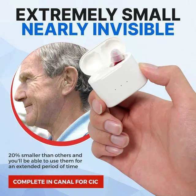 Alt view image 4 of 7 - Rechargeable Digital Hearing Amplifier Aid - Mini CIC Inner-Ear Personal Sound Amplification Device for Adults and Seniors - Fully Digital Technology with USB Portable Charging Case