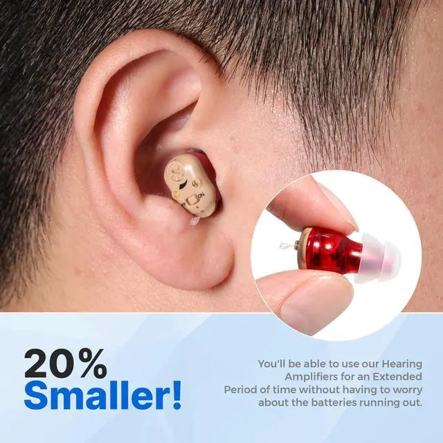 Alt view image 7 of 7 - Rechargeable Digital Hearing Amplifier Aid - Mini CIC Inner-Ear Personal Sound Amplification Device for Adults and Seniors - Fully Digital Technology with USB Portable Charging Case