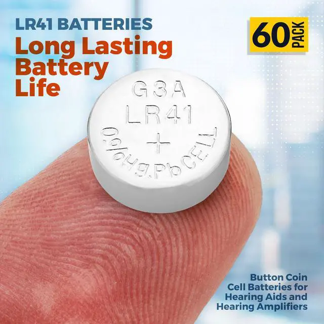 Alt view image 2 of 7 - 1.5V Alkaline Batteries - LR41, 192, 92A,LR736, and AG3 Battery - Button Coin Cell for Hearing Aids, Amplifiers, Clocks, Toys, Remotes, Calculators, Lasers, Long Lasting Power, Anti Corrosion, 60 Pcs