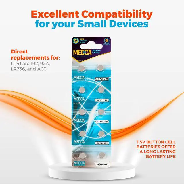 Alt view image 3 of 7 - 1.5V Alkaline Batteries - LR41, 192, 92A,LR736, and AG3 Battery - Button Coin Cell for Hearing Aids, Amplifiers, Clocks, Toys, Remotes, Calculators, Lasers, Long Lasting Power, Anti Corrosion, 60 Pcs