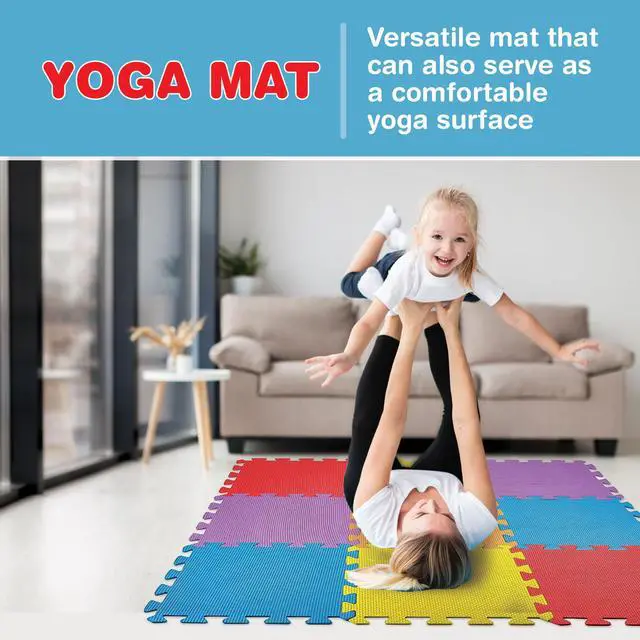 Alt view image 5 of 7 - MEDca Floor Mat 60-Tiles Exercise Mat Solid Foam EVA Playmat Kids Safety - Receive 10-Pcs of Each Color, Red, Blue, Green, Yellow, Purple, Orange