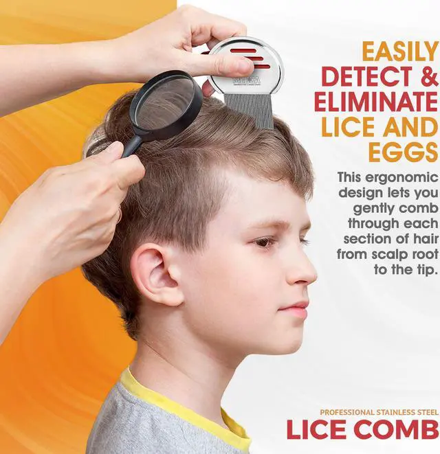 Alt view image 3 of 7 - Lice Comb - (Pack of 2) Stainless Steel Professional Lice Combs and Head Lice Treatment to Effectively Get Rid of Hair Lice and Nits, Best Results for Infection and Re-Infection in Kids & Adults