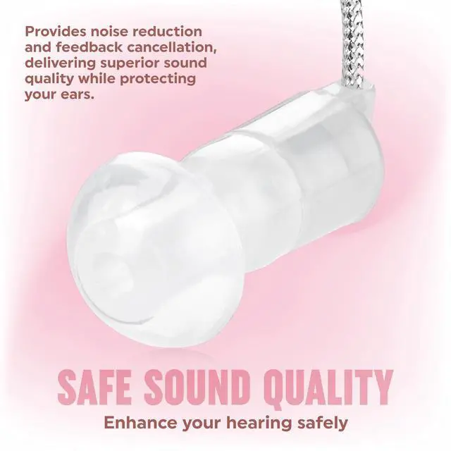 Alt view image 3 of 7 - MEDca Behind the Ear Digital Hearing Amplifier with Noise Reduction, Pink