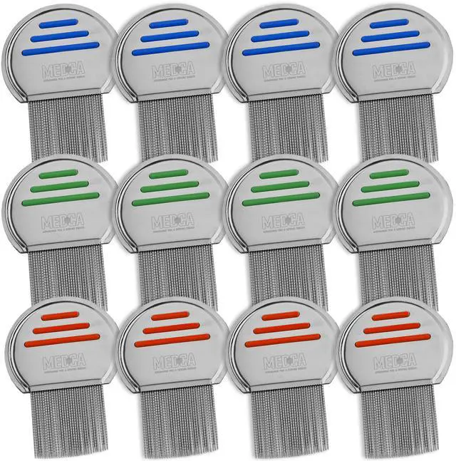 Main image of Lice Comb - (Pack of 12) Head Lice Treatment that's Individually Packaged Professional Stainless Steel Louse and Nit Combs Removes Eggs with Rounded Tips for Comfort