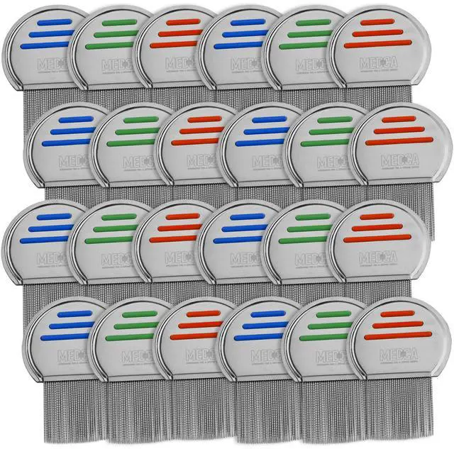 Main image of Lice Comb - (Pack of 24) Head Lice Treatment that's Individually Packaged Professional Stainless Steel Louse and Nit Combs Removes Eggs with Rounded Tips for Comfort