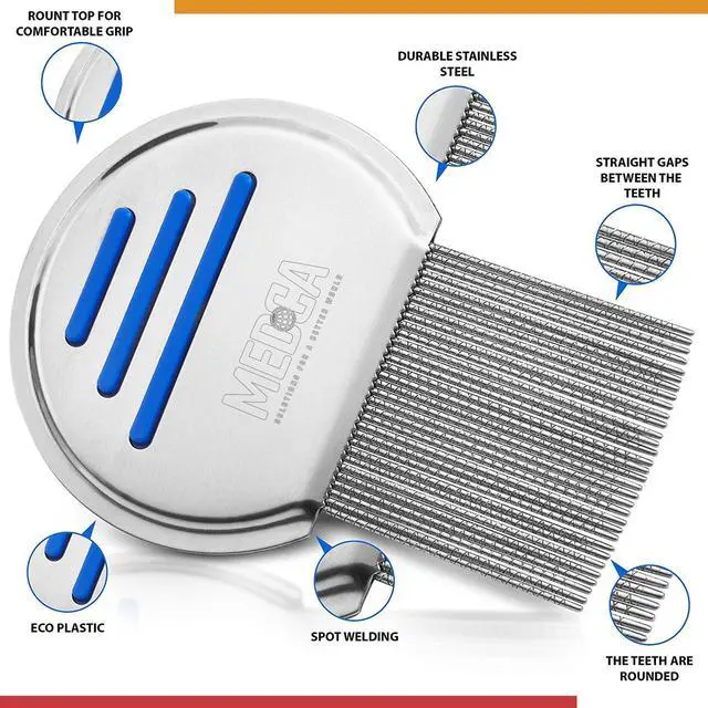 Alt view image 7 of 7 - Lice Comb - (Pack of 3) Head Lice Treatment That's Individually Package to Prevent Contamination Professional Stainless Steel Louse and Nit Combs Removes Eggs with Rounded Tips for Comfort