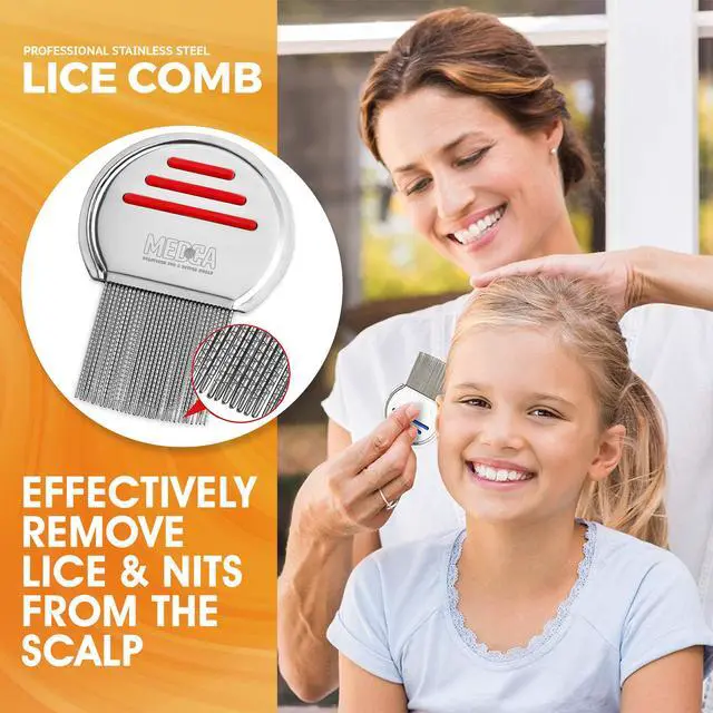 Alt view image 2 of 7 - Lice Comb - (Pack of 3) Head Lice Treatment That's Individually Package to Prevent Contamination Professional Stainless Steel Louse and Nit Combs Removes Eggs with Rounded Tips for Comfort