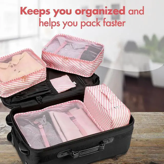 Alt view image 4 of 7 - 12 Set Packing Cubes - Travel Packing Organizers and Compression Packing Cube System for Luggage and Carry On Bags