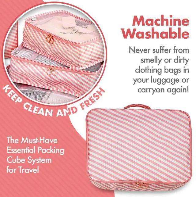 Alt view image 5 of 7 - 6 Piece Packing Travel Organizer Cubes Set - Packing Organizers and Compression Packing Cube System for Carry On Bags and Luggage