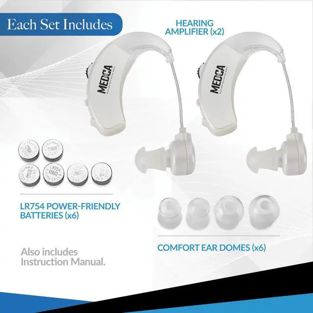 Alt view image 4 of 6 - Behind the Ear Sound Amplifier - BTE Hearing Ear Amplification Device and Digital Sound Enhancer PSAD for the Hard of Hearing, Noise Reducing Feature, White