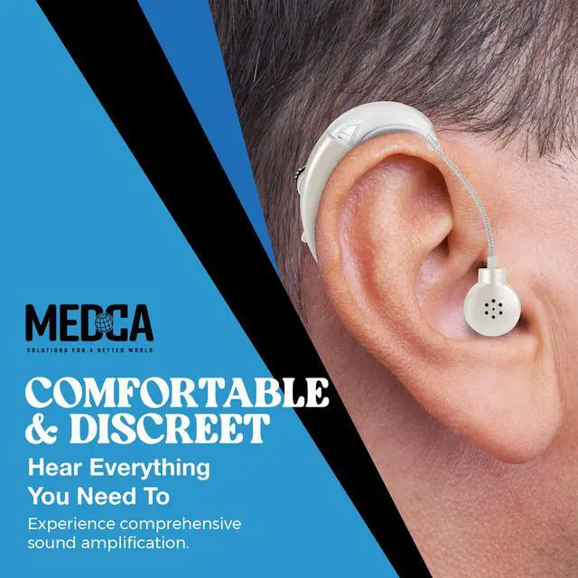 Alt view image 3 of 6 - Behind the Ear Sound Amplifier - BTE Hearing Ear Amplification Device and Digital Sound Enhancer PSAD for the Hard of Hearing, Noise Reducing Feature, White