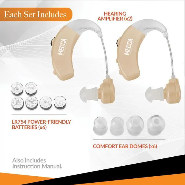 Alt view image 4 of 7 - Behind the Ear Sound Amplifier - BTE Hearing Ear Amplification Device and Digital Sound Enhancer PSAD for the Hard of Hearing, Noise Reducing Feature, Gold