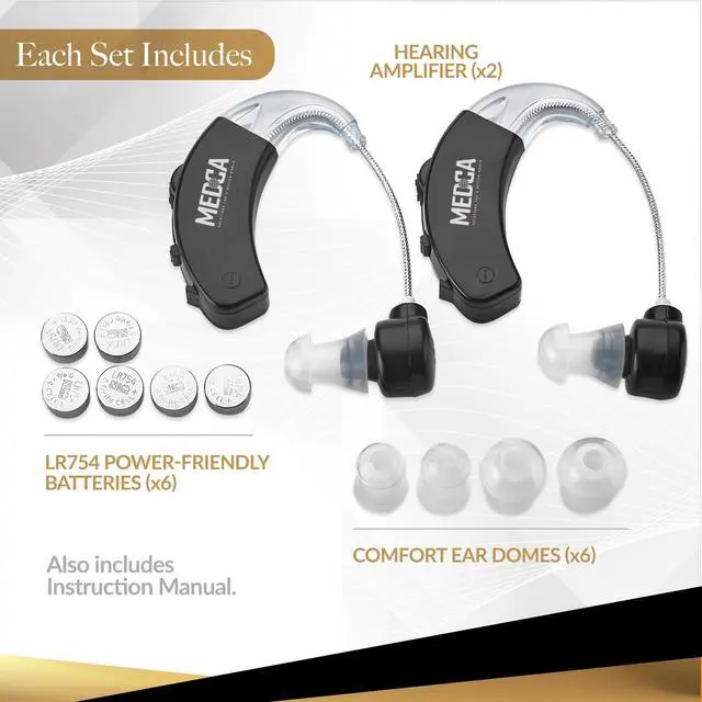 Alt view image 4 of 7 - Behind the Ear Sound Amplifier - BTE Hearing Ear Amplification Device and Digital Sound Enhancer PSAD for the Hard of Hearing, Noise Reducing Feature, Black, By MEDca